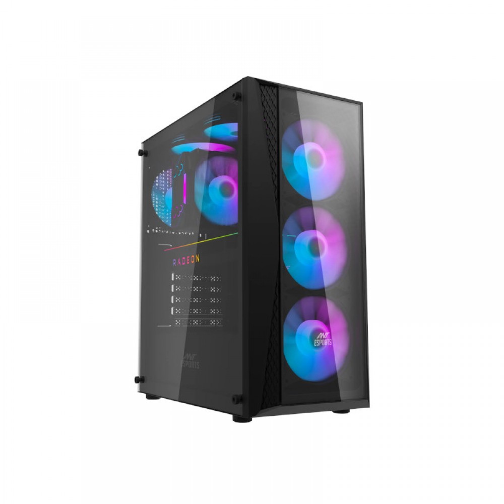 Ant Esports 220 Air Argb Atx Mid Tower Gaming Cabinet (Black) (220 Air Black)