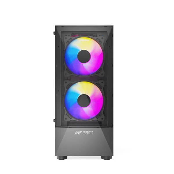 Ant Esports ICE-100 Auto Rgb Atx Mid Tower Cabinet (Black) (ICE-100-BLACK)