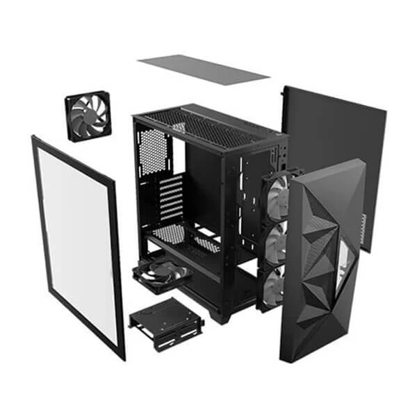 Antec DF800 Flux Argb Atx Mid Tower Cabinet With Tempered Glass Side Panel (Black) (DF800-FLUX-ARGB-BLACK)
