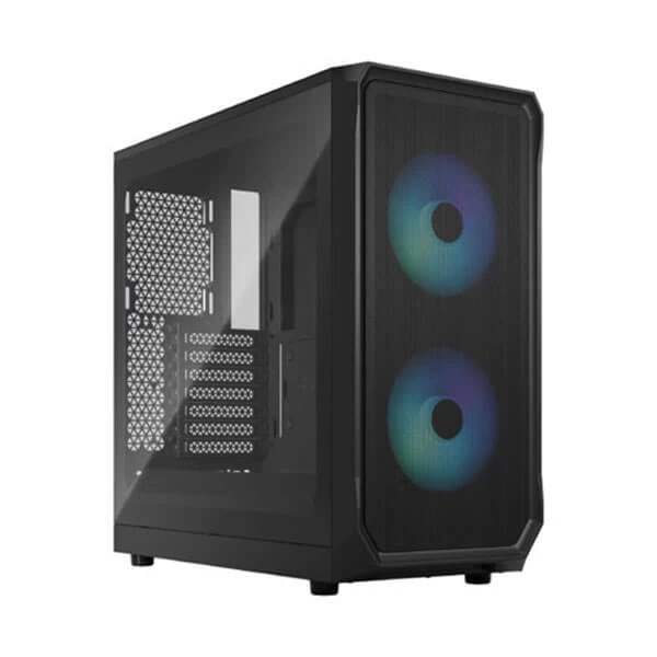 Fractal Design Focus 2 Mesh Rgb Tg Clear Tint Atx Mid Tower Cabinet (Black) (FD-C-FOC2A-03)