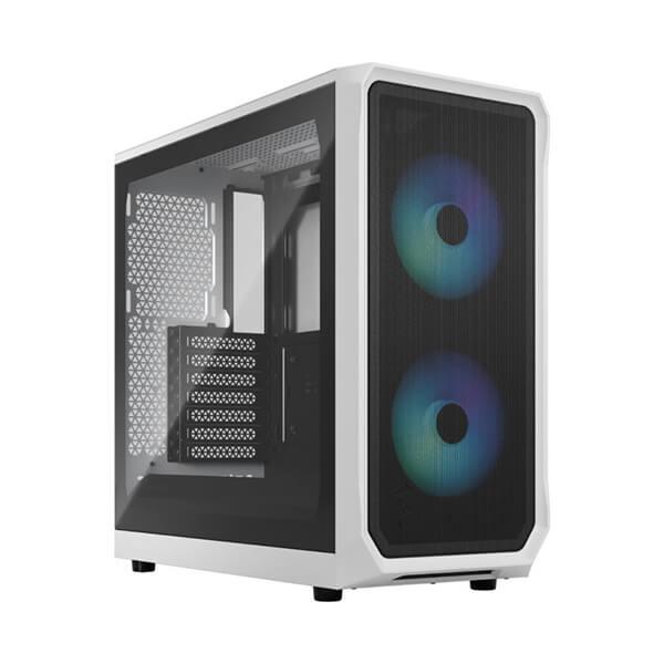 Fractal Design Focus 2 Mesh Rgb Tg Clear Tint Atx Mid Tower Cabinet (White) (FD-C-FOC2A-04)