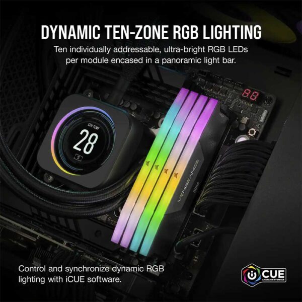 Corsair Vengeance Rgb 32Gb (16Gbx2) Ddr5 Dram 5600Mhz C40 Desktop Ram (Black) (CMH32GX5M2B5600C40K)
