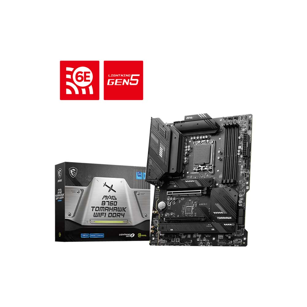 Msi Mag B760 Tomahawk Wifi Ddr4 Lga1700 Atx Motherboard (MAG-B760-TOMAHAWK-WIFI-DDR4)