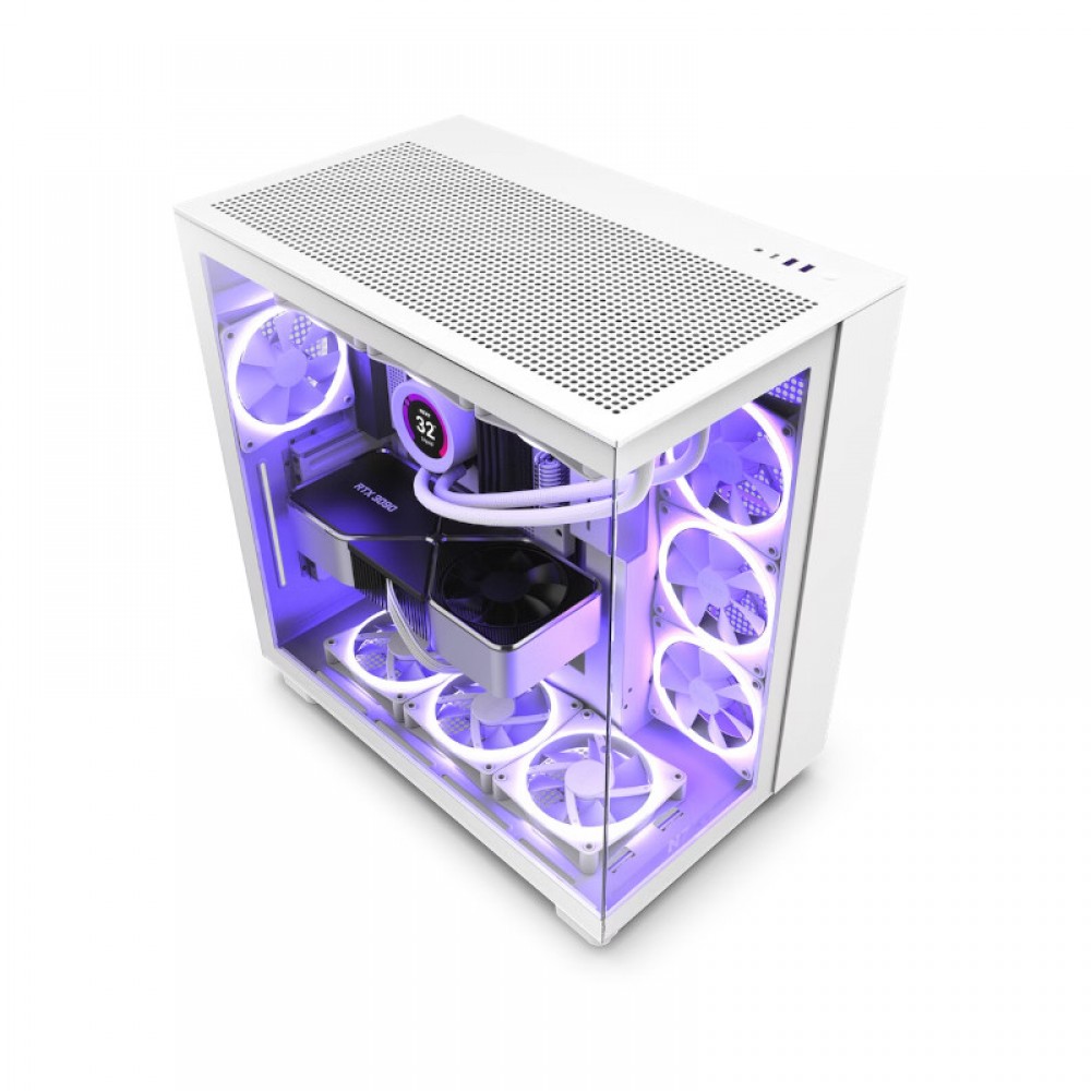 Nzxt H9 Flow Atx Mid Tower Cabinet White (CM-H91FW-01)