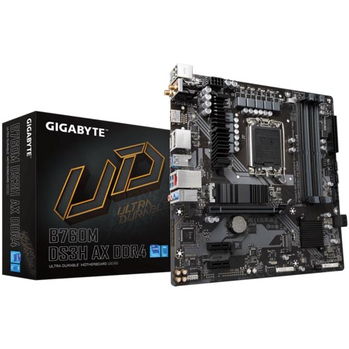 Gigabyte B760M Ds3h Ax Ddr4 Lga1700 Micro Atx Motherboard (B760M-DS3H-AX-DDR4)