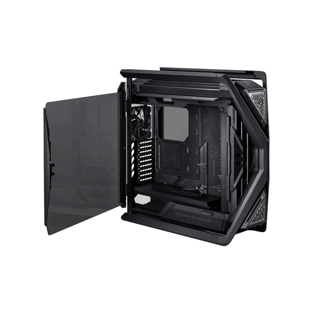 ASUS ROG Hyperion GR701 EATX full-tower computer case with Semi-open  structure, tool-free side panels, supports up to 2 x 420mm radiators,  built-in graphics card holder, 2x front panel Type-C 