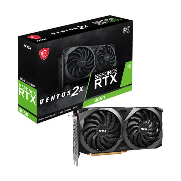 Msi Rtx 3050 Ventus 2X Ocv1 8Gb Gaming Graphics Card (RTX-3050-VENTUS-2X-8G-OCV1)