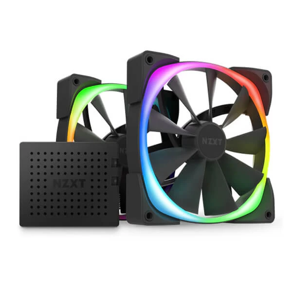 Nzxt Aer Rgb 2 140mm Cabinet Fan Kit Black (Twin Pack) (HF-2814C-DB)