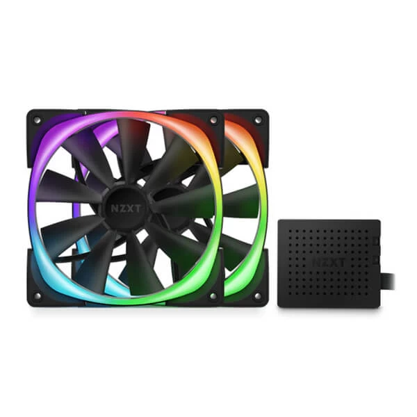 Nzxt Aer Rgb 2 140mm Cabinet Fan Kit Black (Twin Pack) (HF-2814C-DB)
