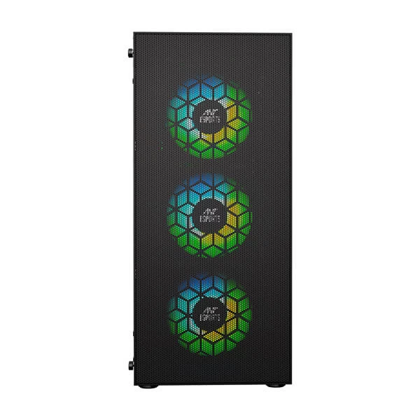 Ant Esports ICE- 110 Auto Rgb Eatx Mid Tower Cabinet (Black) (ICE-110-BLACK)