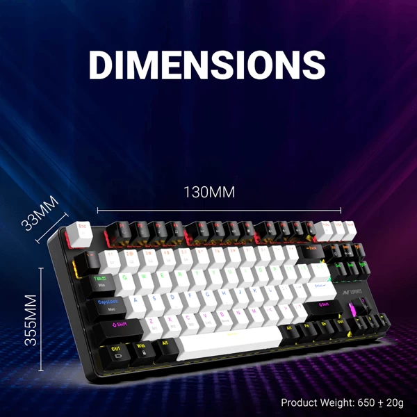 Ant Esports MK4500 Pro Tkl Mechanical Wireless Gaming Keyboard Red Switches (MK4500-PRO)