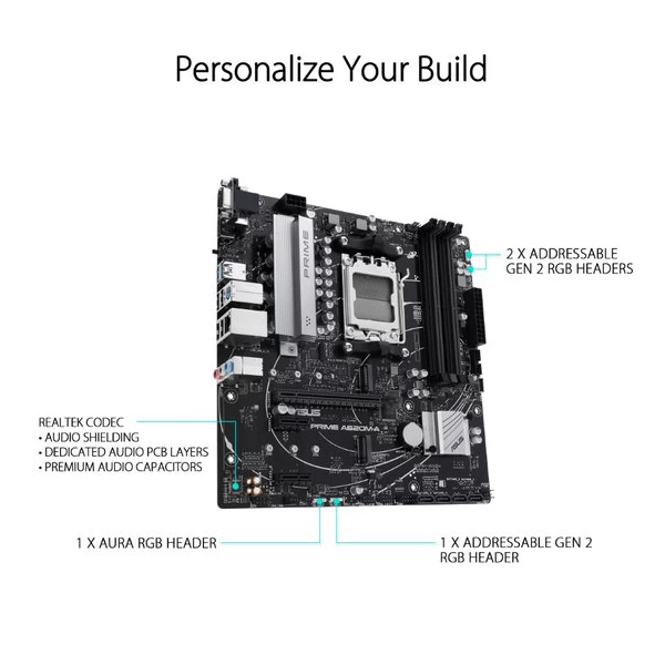 Asus Prime A620M-A Am5 Micro Atx Motherboard (PRIME-A620M-A)