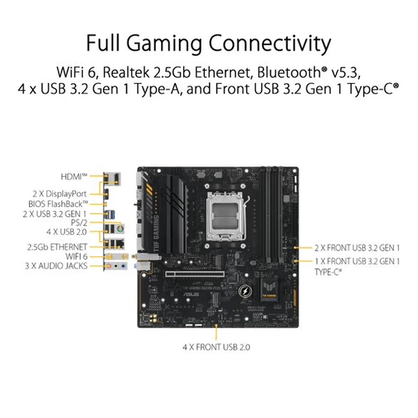 Asus Tuf Gaming A620M-Plus Wifi Am5 Micro Atx Motherboard (TUF-GAMING-A620M-PLUS-WIFI)