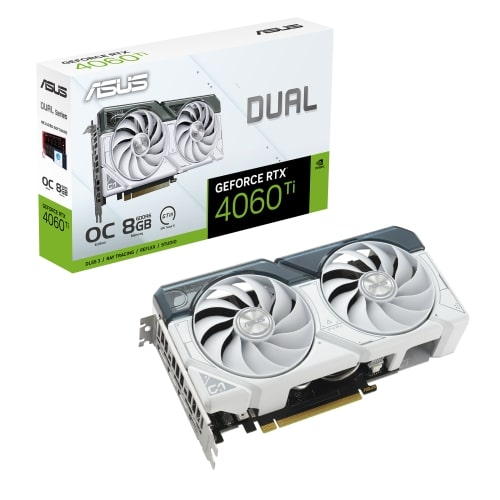 Asus Dual GeForce Rtx 4060 Ti White Oc Edition 8Gb Gddr6 Graphics Card (DUAL-RTX4060TI-O8G-WHITE)