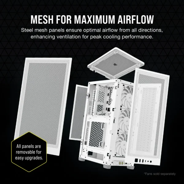 Corsair 2000D Airflow Mini-Itx Mid Tower Cabinet White (CC-9011245-WW)