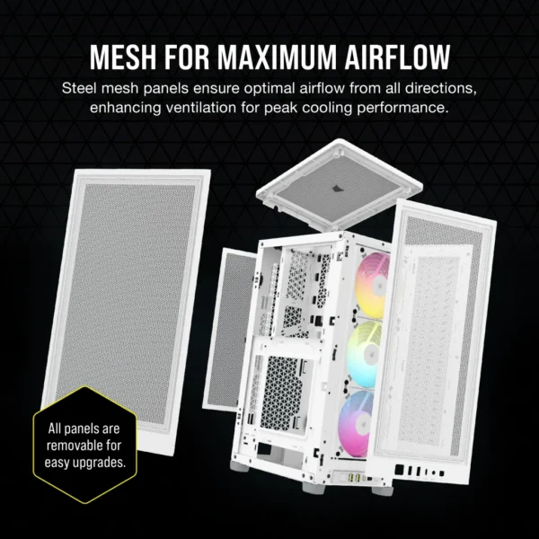 Corsair 2000D Rgb Airflow Mini-Itx Mid Tower Cabinet White (CC-9011247-WW)