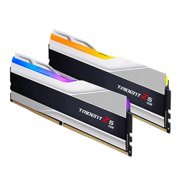 GSkill Trident Z5 Rgb 64Gb (32Gbx2) Ddr5 6000Mhz Desktop Ram (Metallic Silver) (F5-6000J3040G32GX2-TZ5RS)