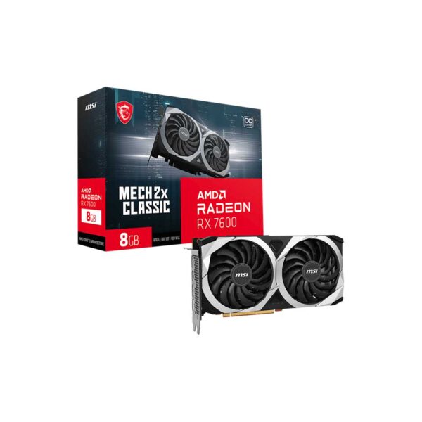 Msi Radeon Rx 7600 Mech 2X Classic 8Gb Oc Graphics Card