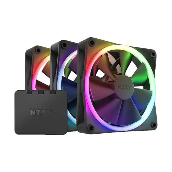 Nzxt F120 Rgb Core 120mm Cabinet Fan With Rgb Controller - Black (Triple Pack) (RF-C12TF-B1)