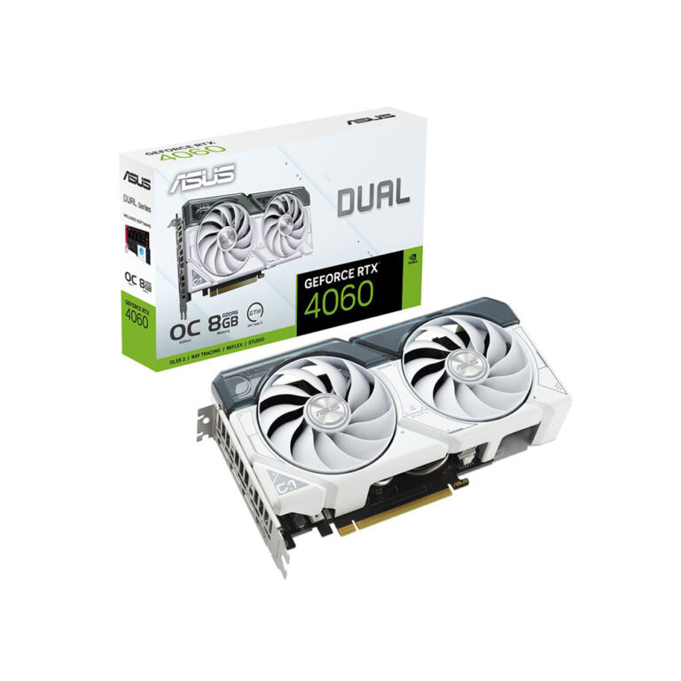 Asus Dual GeForce Rtx 4060 Oc White Edition 8Gb Gddr6 Graphics Card (DUAL-RTX4060-O8G-WHITE)