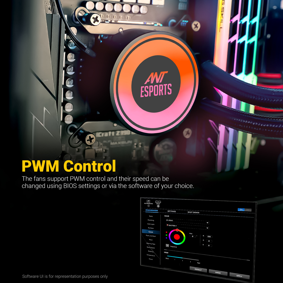 Ant Esports ICE 240 Argb Cpu Liquid Cooler PC Studio