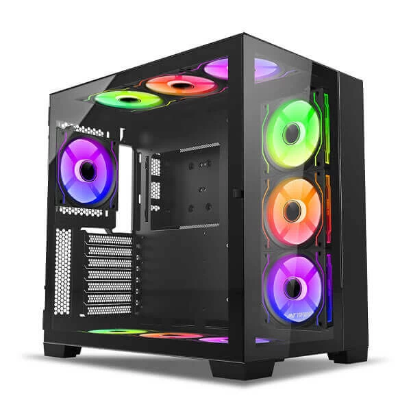 Ant Esports Crystal xl argb atx  Mid Tower Cabinet With Tempered Glass Side Panel Black(CRYSTAL-XL-ARGB-BLACK)