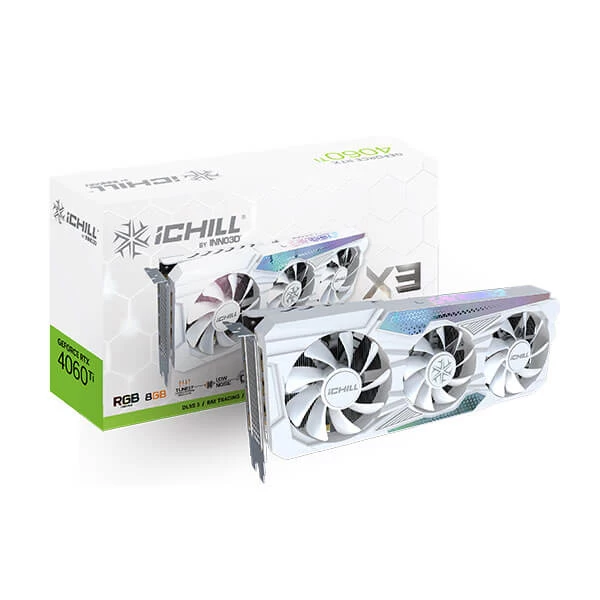 Inno3d Geforce Rtx 4060 Ti 8Gb IChill X3 Graphics Card White (C406T3-08D6X-17113280)