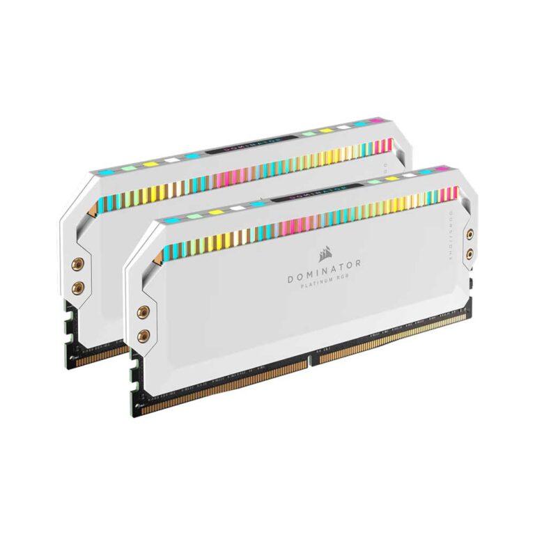 Corsair Dominator Platinum Rgb 32Gb (16Gbx2) Ddr5 Dram 6200Mhz Desktop Ram White (CMT32GX5M2X6200C36W)