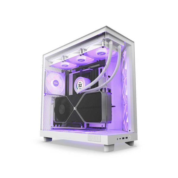 Nzxt H6 Flow Rgb Atx Mid Tower Cabinet Matte White (CC-H61FW-R1)