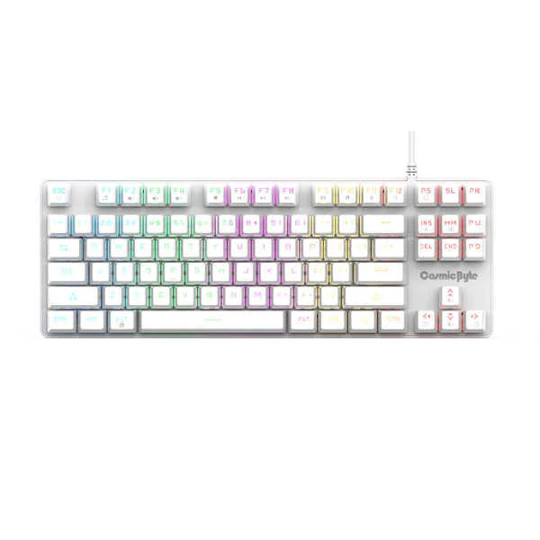 Cosmic Byte Firefly Mechanical Swappable Red Switches Keyboard White (CB-GK-37)