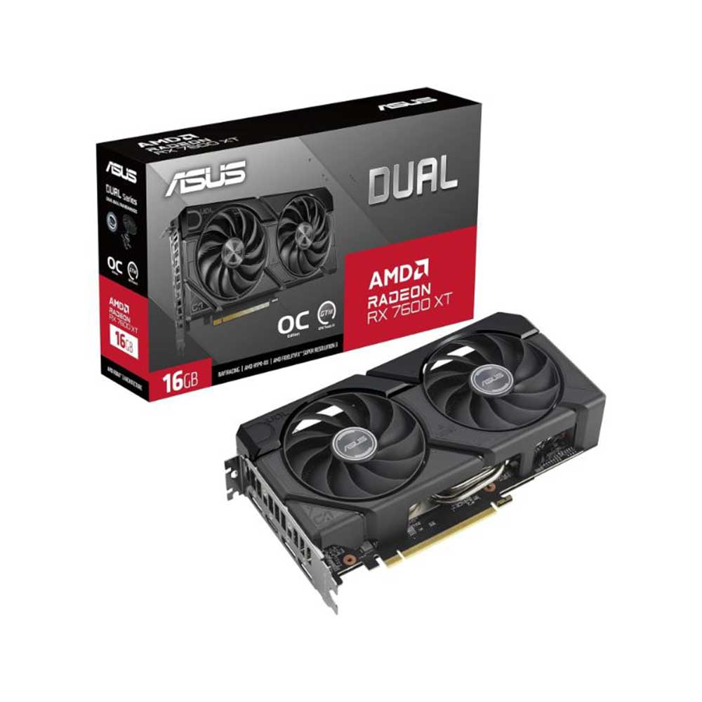 Asus Dual Radeon Rx 7600 Xt Oc Edition 16Gb Gddr6 Graphics Card (DUAL-RX7600XT-O16G)