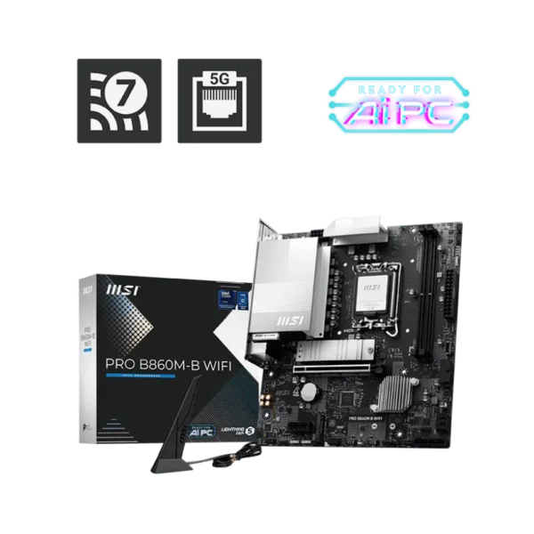 <span title="MSI PRO B860M-B WIFI M- ATX DDR5 Motherboard">MSI PRO B860M-B WIFI M- ATX DDR5 Motherb...</span>