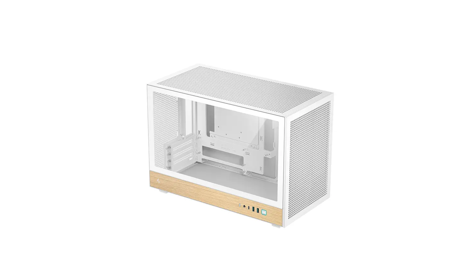 Deepcool CH260 WOOD WH Mini ATX Full Tower Cabinet White Deepcool CH260 WOOD WH Micro ATX Full Tower Cabinet 01.webp