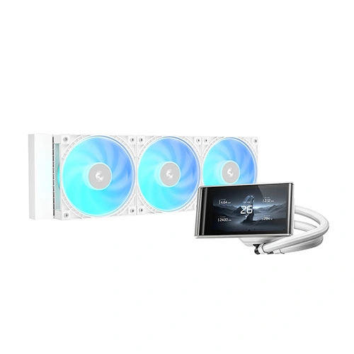 Deepcool lt360 vision wh argb cpu liquid cooler with lcd display (r-lt360vision-whammc-g-1)