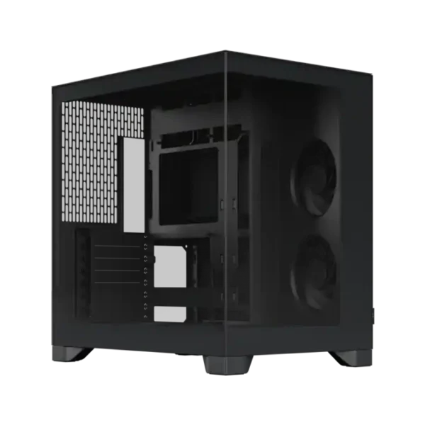 Fractal design - pop 2 vision black - dual-chamber case with glass panels, 4 fans, e-atx support - black
